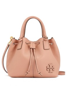 Tory Burch McGraw Small Drawstring Leather Satchel in Meadowsweet at Nordstrom