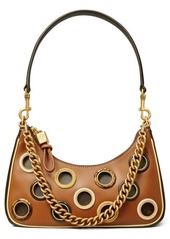 Tory Burch Mercer Grommet Small Crescent Bag in Classic Cuoio at Nordstrom