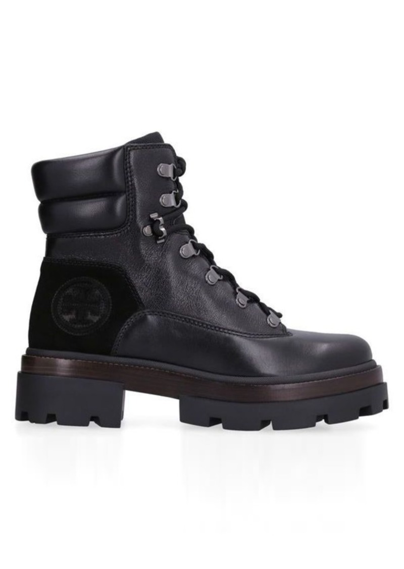 TORY BURCH MILLER LEATHER COMBAT BOOTS