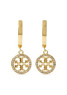 Tory Burch Miller Pave Crystal Hoop Earrings