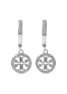 Tory Burch Miller Pave Crystal Hoop Earrings