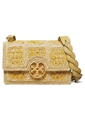 Tory Burch Miller Raffia Straw Shoulder Bag in Beeswax at Nordstrom