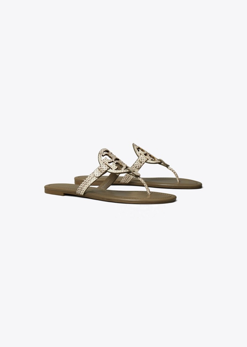 Tory Burch Miller Snake-Embossed Leather Sandal