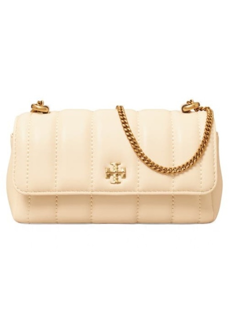 Tory Burch Mini Kira Flap Convertible Quilted Leather Shoulder Bag in Brie at Nordstrom