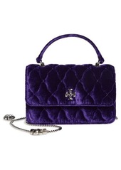 Tory Burch Kira Chevron Velvet Mini Top Handle Chain Wallet