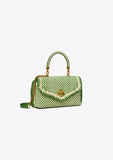 Tory Burch Mini Kira Woven Top-Handle Bag