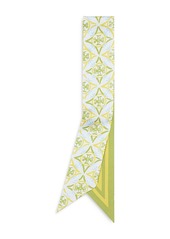 Tory Burch Mosaic Monogram Silk Ribbon Tie