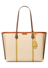 Tory Burch Perry Colorblock Triple Compartment Leather Tote in Brie /Beeswax /Hot Chocolate at Nordstrom