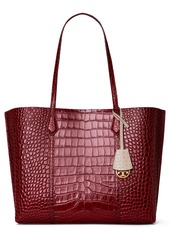 Tory Burch Perry Croc Embossed Leather Tote in Claret at Nordstrom