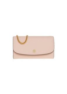 TORY BURCH PINK ROBINSON WALLET WITH STRAP