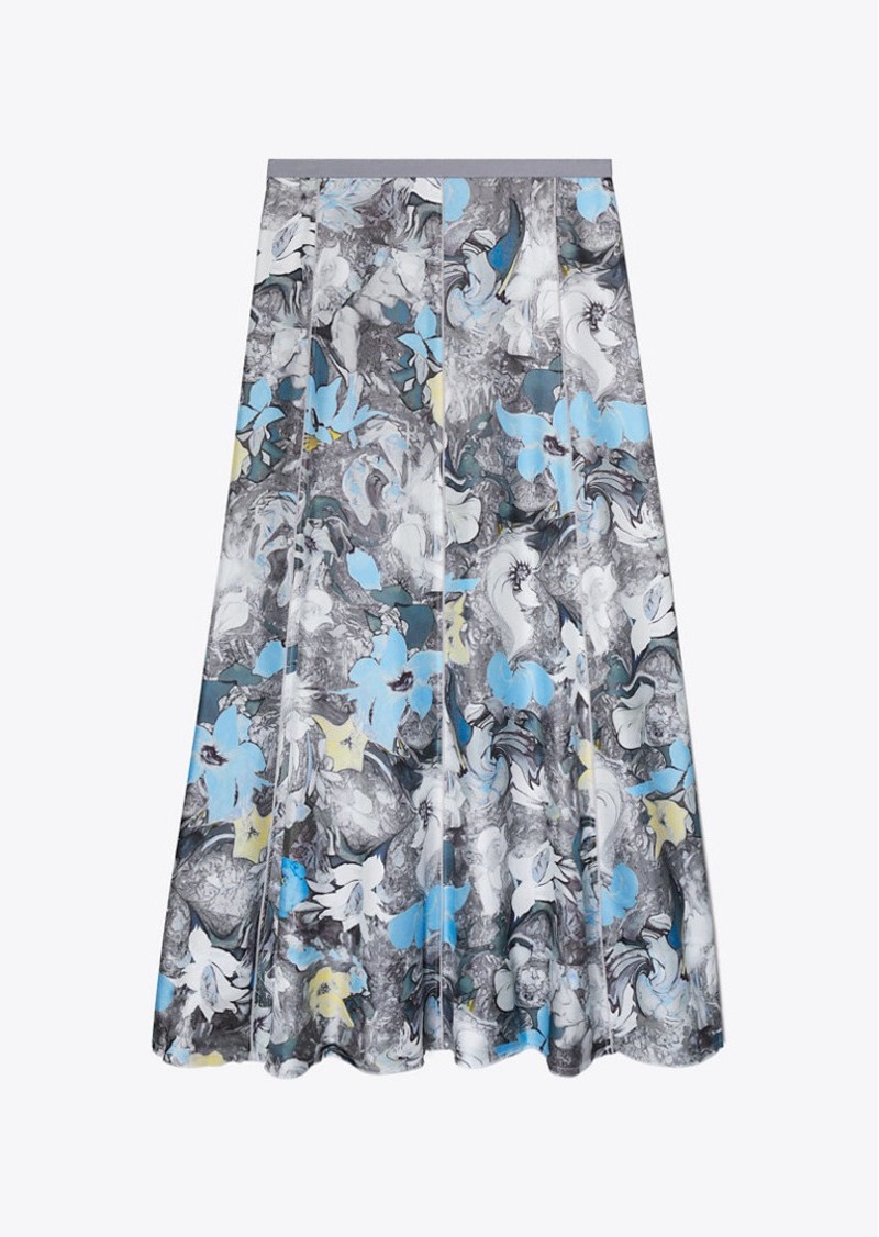 Tory Burch Printed Silk Twill Skirt