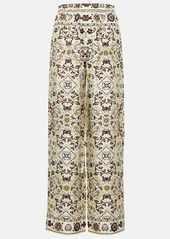 Tory Burch Printed silk wide-leg pants