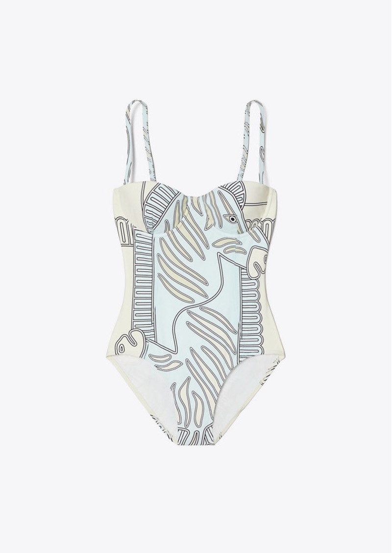 Tory Burch Printed Underwire Swimsuit