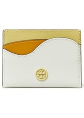 Tory Burch Robinson Colorblock Spazzolato Leather Card Case