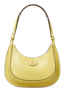 Tory Burch Robinson Crosshatched Leather Convertible Crescent Bag