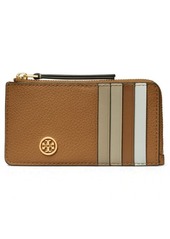 Tory Burch Robinson Pebbled Leather Card Case