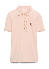 Tory Burch Ruffle Cotton Piqué Polo Shirt