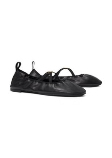 Tory Burch Scrunch Ballet Flat in Perfect Black/Perfect Black at Nordstrom