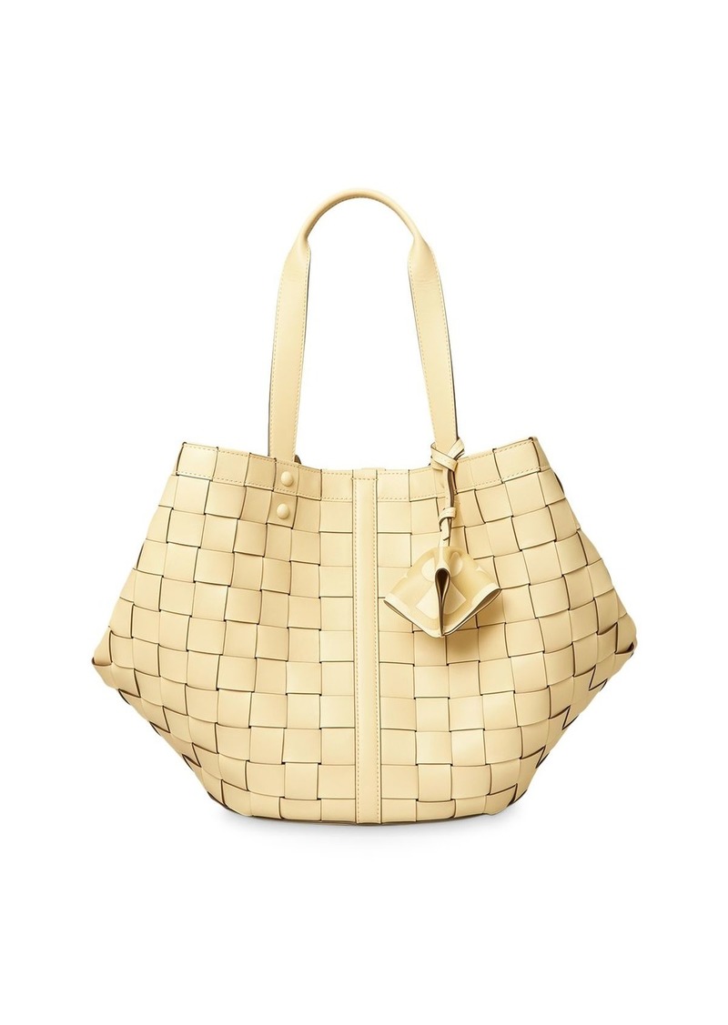 Tory Burch Sete Leather Woven Tote