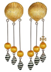 Tory Burch Shell Statement Drop Earrings in Rolled Brass /Multi at Nordstrom
