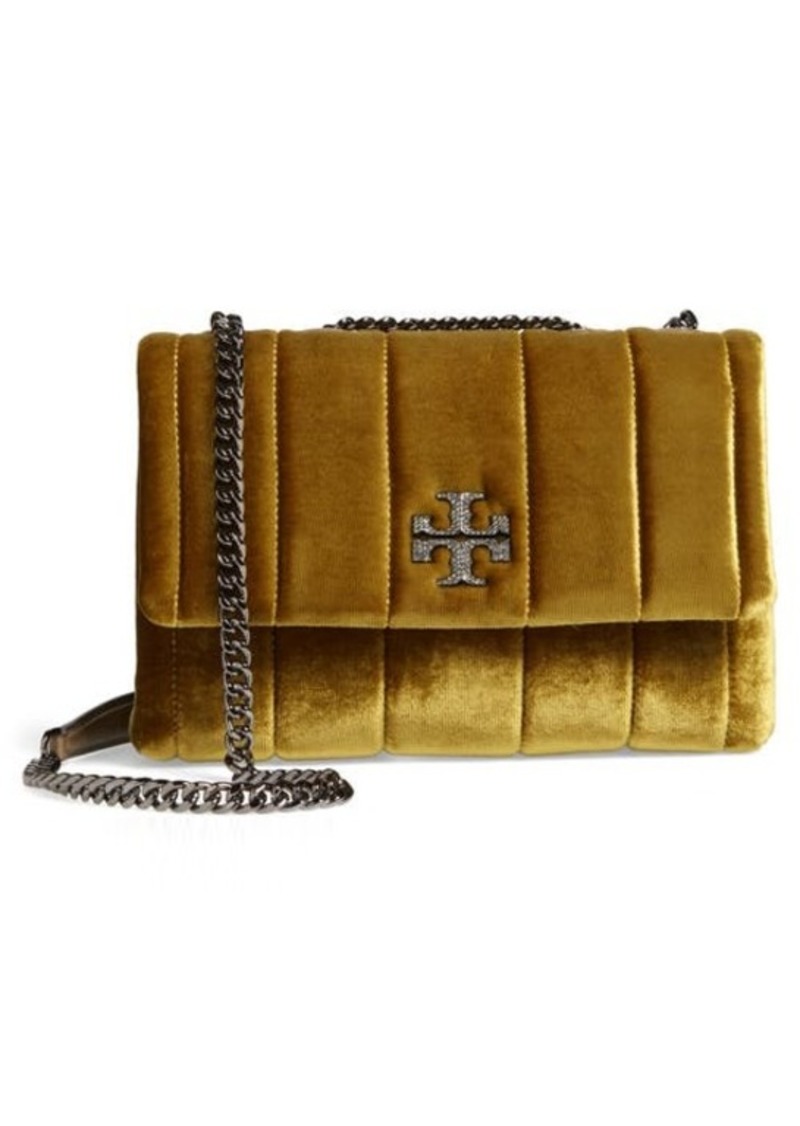 Tory Burch Small Kira Convertible Quilted Velvet Shoulder Bag in Pumpkin Seed at Nordstrom