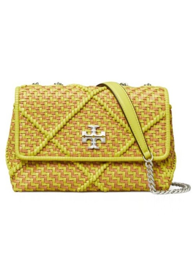 Tory Burch Small Kira Diamond Weave Convertible Leather Shoulder Bag in Calendula Mix at Nordstrom