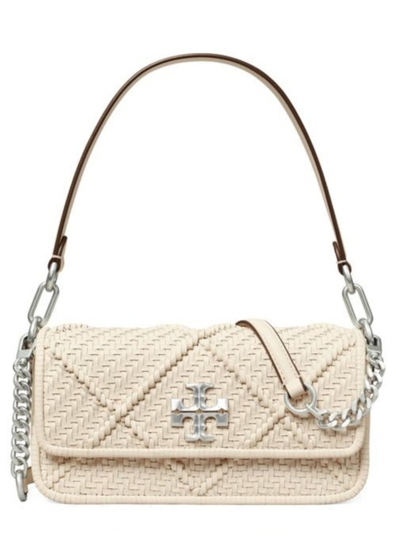 Tory Burch Small Kira Diamond Weave Convertible Leather Shoulder Bag in New Ivory at Nordstrom
