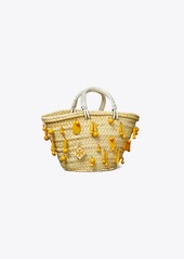 Tory Burch Small Raffia Embroidered Tote