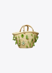 Tory Burch Small Raffia Embroidered Tote