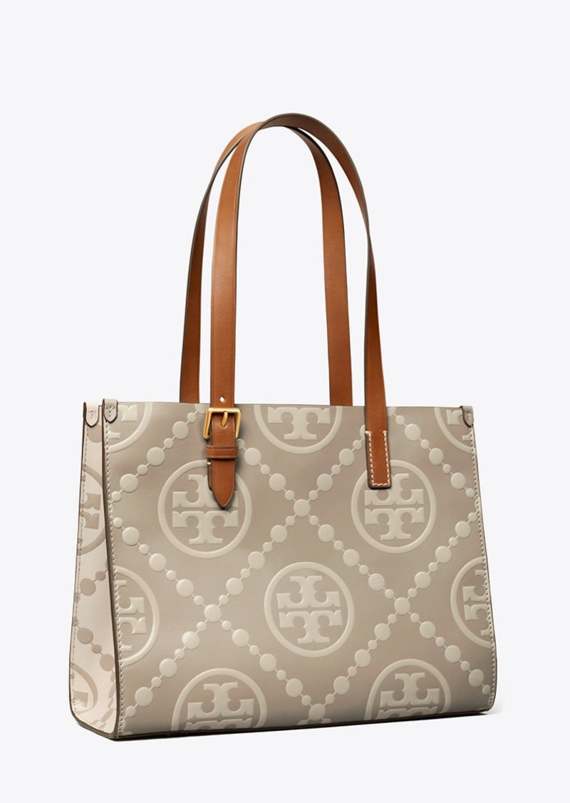 Tory Burch Small T Monogram Contrast Embossed Tote