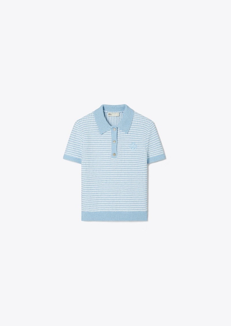 Tory Burch Striped Stitch Cotton Polo