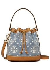 Tory Burch T Monogram Denim Bucket Bag