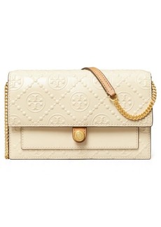 Tory Burch T Monogram Embossed Leather Wallet on a Chain