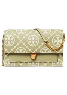 Tory Burch T-Monogram Embossed Leather Wallet on a Chain