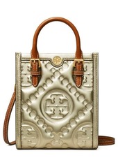 Tory Burch T Monogram Embossed Puffy Metallic Leather Crossbody Bag