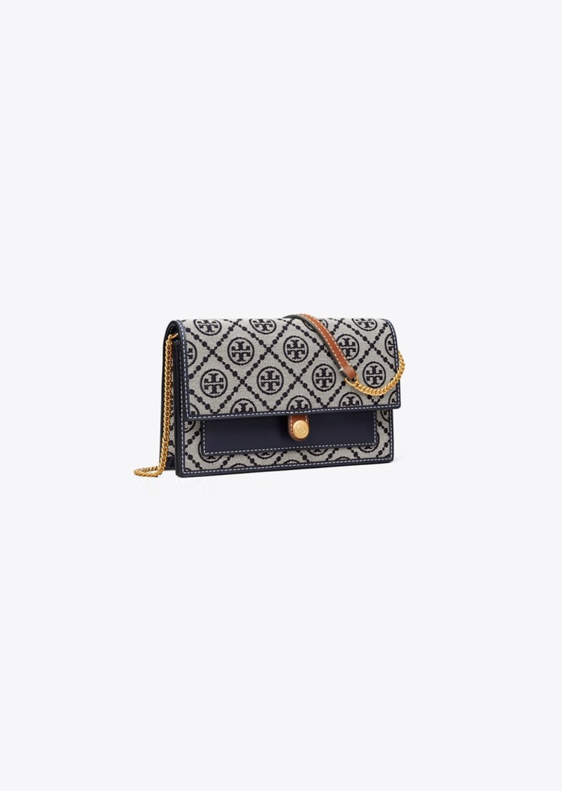 Tory Burch T Monogram Jacquard Chain Wallet