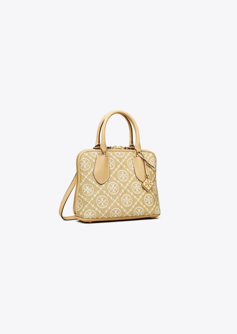 Tory Burch Mini T Monogram Raffia Swing Satchel