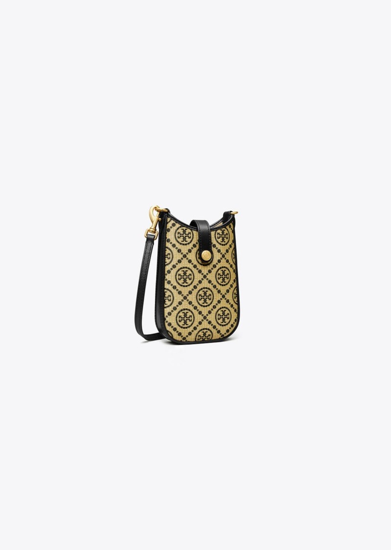 Tory Burch T Monogram Raffia Phone Crossbody