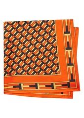 Tory Burch Two For T Double Sided Neckerchief Scarf in Tory Navy /Orange at Nordstrom