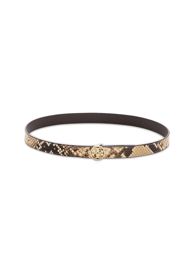 Tory Burch Women's Miller Snake Embossed Leather Belt