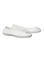 Tory Burch Women's Minnie Double T Travel Leather Ballet Flats