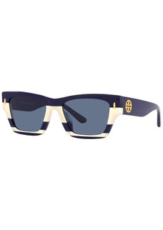 Tory Burch Women's Sunglasses, TY7169U - Navy Ivory Vintage-Like Stripes