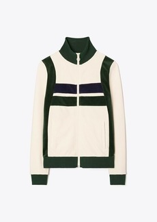 Tory Burch Velour Colorblock Track Jacket