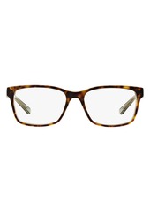 Tory Burch 52mm Rectangle Optical Glasses in Brown/Crystal Green at Nordstrom