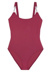 Tory Burch Clip Tank One-Piece Swimsuit in Imperial Garnet at Nordstrom