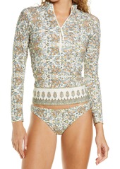 Tory Burch Front Zip Surf Shirt in Indienne Canvas at Nordstrom