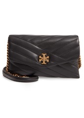 Tory Burch Kira Chevron Quilted Leather Wallet on a Chain in Black at Nordstrom