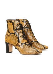 Tory Burch Lace-Up Bootie in Gold Crest /Perfect Black at Nordstrom