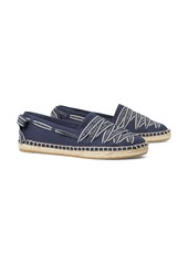 Tory Burch Logo Grosgrain Trim Espadrille in Perfect Navy/New Ivory at Nordstrom