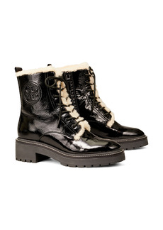 Tory Burch Miller Genuine Shearling Trim Boot in Perfect Black /Perfect Black at Nordstrom